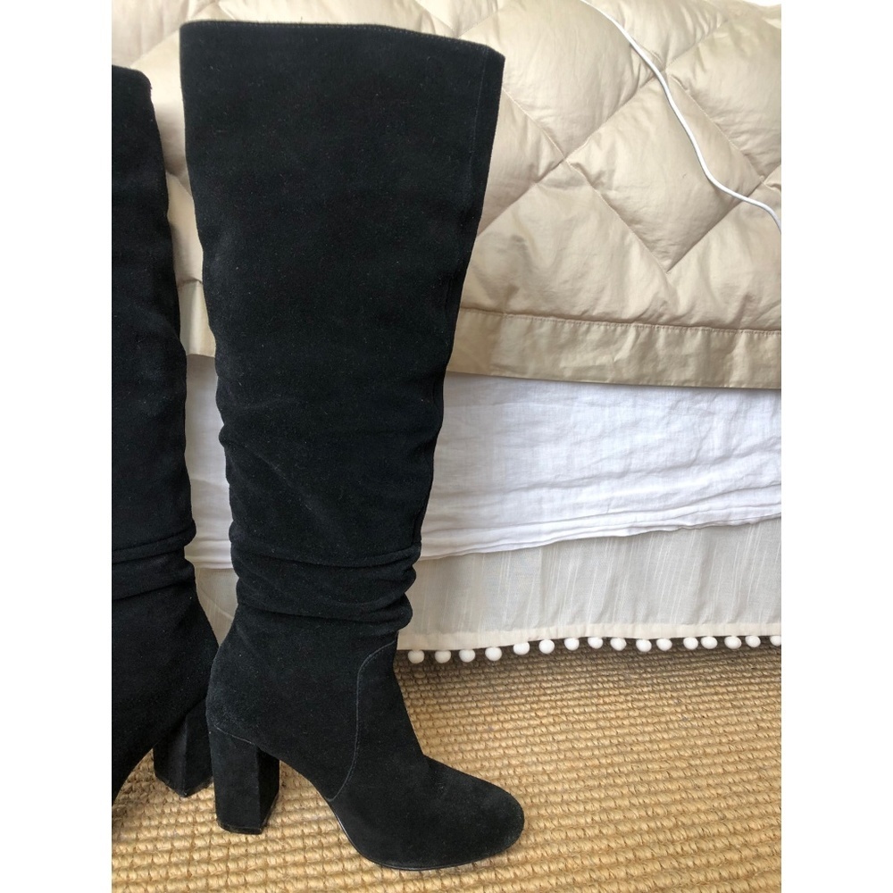 STEVE MADDEN Suede Knee Length Heeled Boots Size 5.5 - Picture 2 of 4